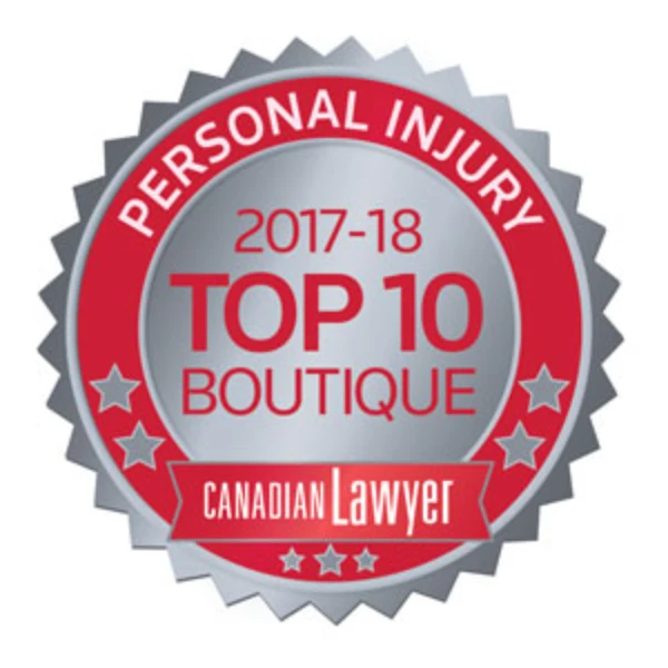 Top 10 Personal Injury Boutique Firms in Canada, 2017 badge