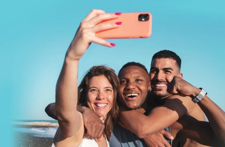 People taking a photo for social media