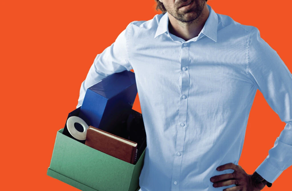 Person with box of items