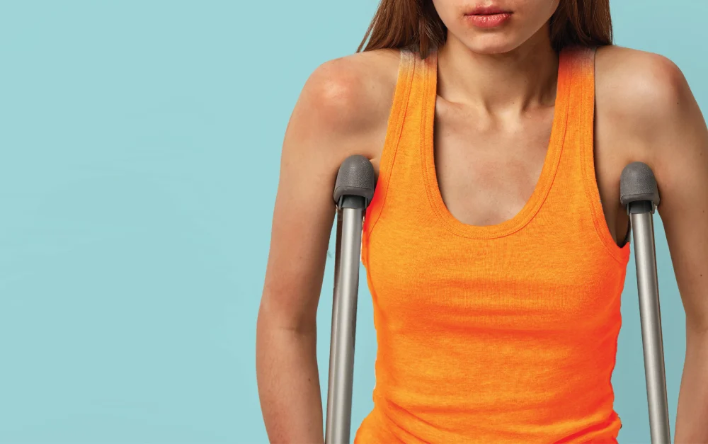 Person using crutches