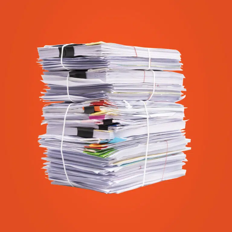 legal papers with orange background